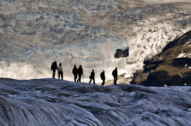 Hiking on the glacier in Iceland